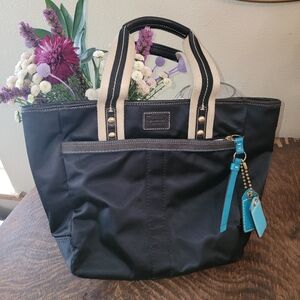 COACH Hampton Black Satin Mini Tote (No. AG5M-126)